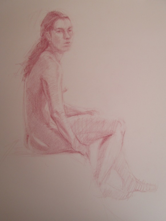 "Work in Progress" 18 x 24 pastel pencil on drawing paper