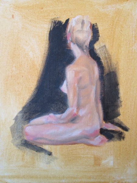 Sitting Nude Study 8 x 10 artist grade acrylic on canvas panel